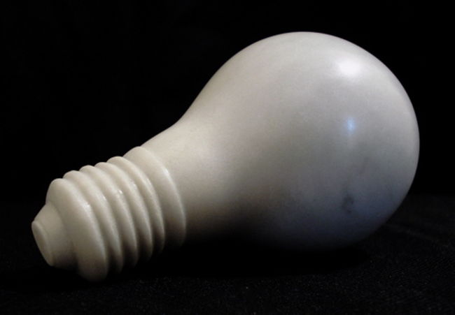 light bulb no.4. carrara marble, life-size, £poa