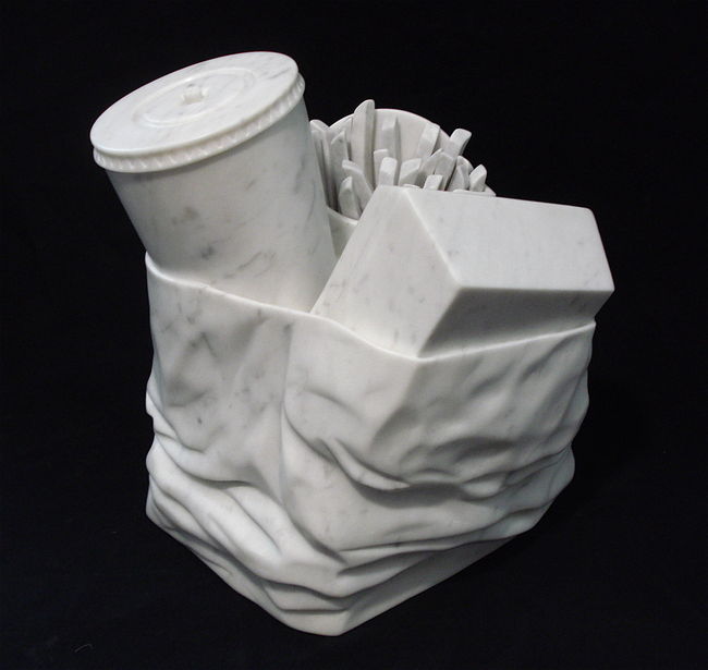 fast food, carrara marble, life-size, SOLD