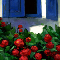 Blue Window Roses
