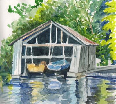 Boathouse, North Hatley 8/9.VIII.09
