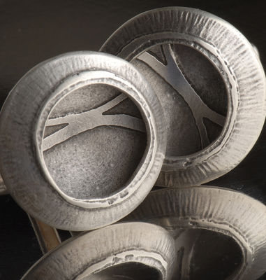 silver etched 3d cufflinks