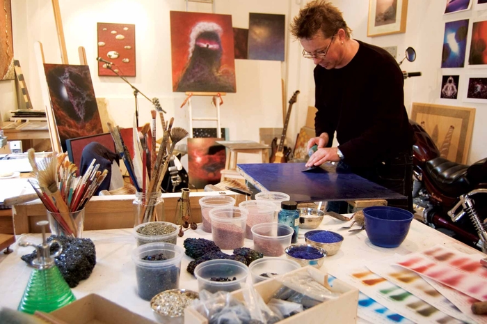 Adam in his studio