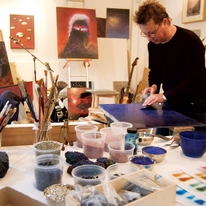 Adam in his studio