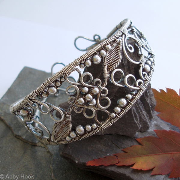 Lace - Filigree Inspired cuff - Silver