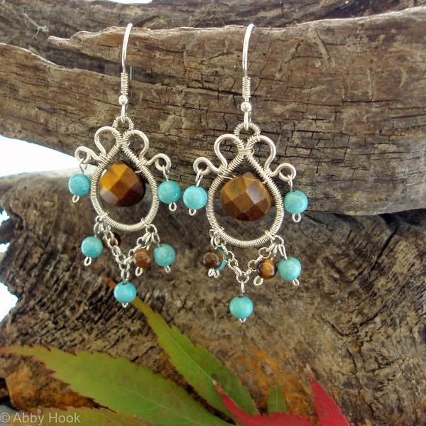 Eastern Charm Earrings - Tigers eye