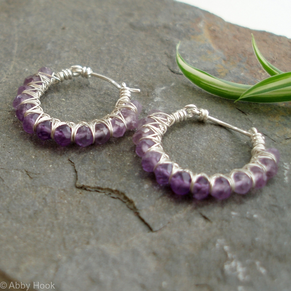 Kiss Kross Hoop Earrings - Shaded Amethyst