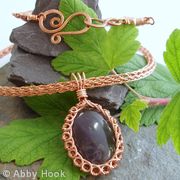 Amethyst Circles Reversible bezel necklace