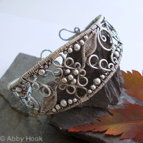 Lace - Filigree Inspired cuff - Silver
