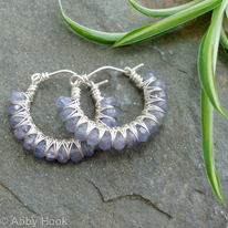 Kiss Kross Hoop Earrings - Tanzanite
