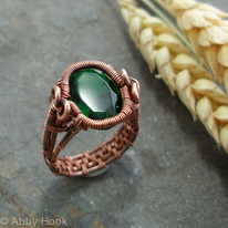 Spiral Bezel Emerald Ring