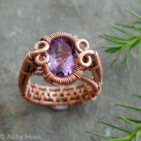 Spiral Bezel Amethyst Ring