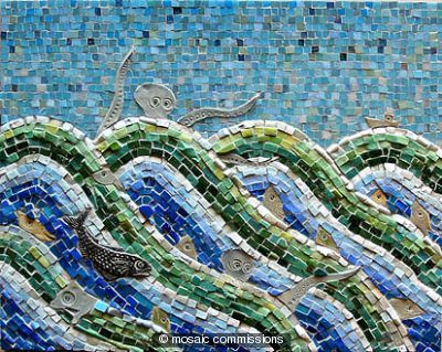 Stormy Sea with Fish