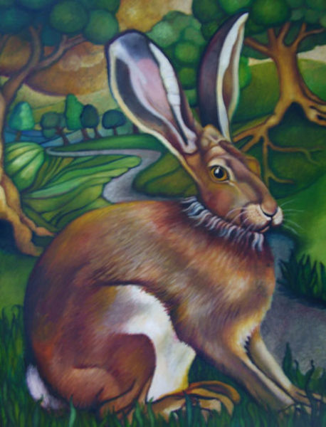 Hare at sunset