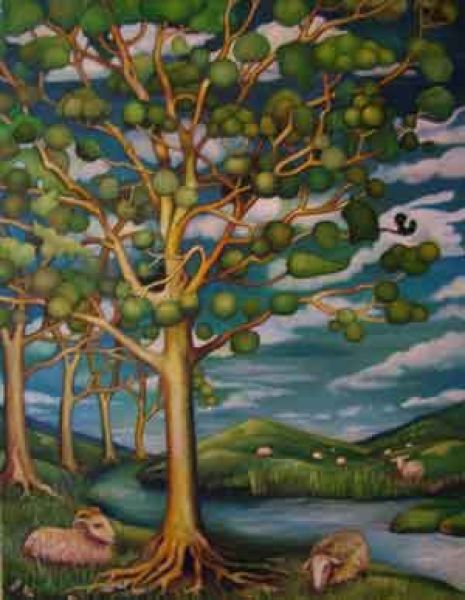 trees and sheep