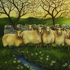 Windy sheep on Blackshaw Moor