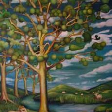 trees and sheep