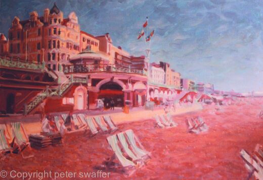 brighton seafront with deckchairs