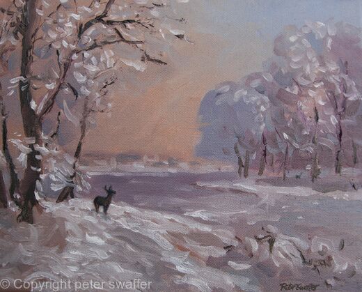 deer in a snowscene
