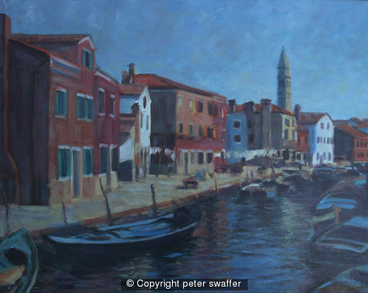 island canal with boats - venice