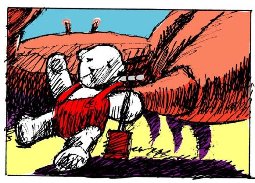 the crab finds a hold on teddy