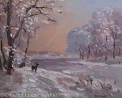 deer in a snowscene