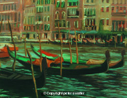 gondolas on the grand canal - venice
