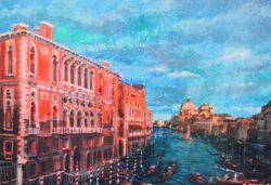 grand canal with palace - venice