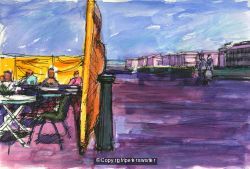 hove seafront cafe with screen