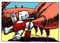 the crab finds a hold on teddy