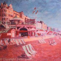 brighton seafront with deckchairs