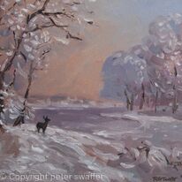 deer in a snowscene