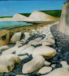 BIRLING GAP - yellow rocks, white chalk, grey flint stones