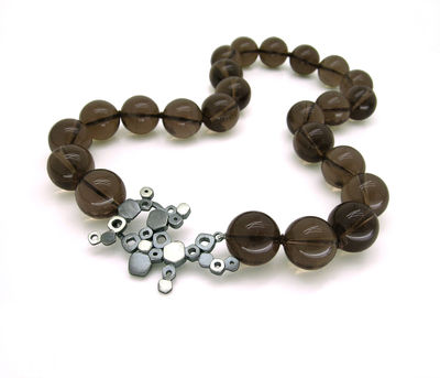 t-bar smokey quartz necklace