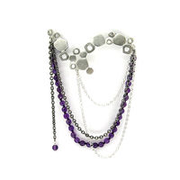 amethyst lamella brooch
