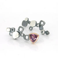 lamella stone set cluster earrings