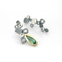 lamella stone set cluster earrings