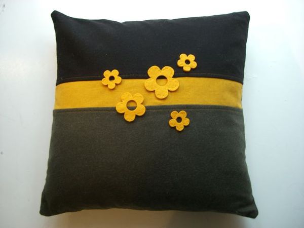Mustard felt flower applique