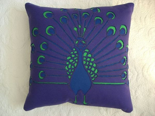 Peacock cushion