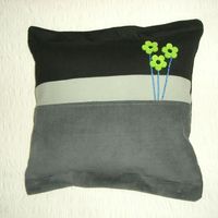 Mini flower applique cushion
