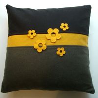 Mustard felt flower applique