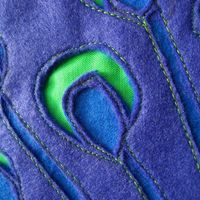 Peacock cushion -  detail