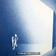 Blue nude in open door