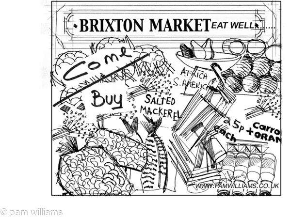Regeneration -Brixton market - sketch series BMTF
