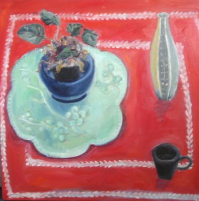 red tablecloth