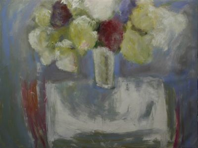 Hydrangeas, Joan's vase & Tablecloth