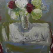 Joan's vase, Hydrangeas & Tablecloth