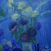 Hydrangeas with blue