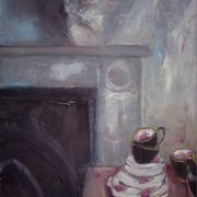 Fireplace and cups