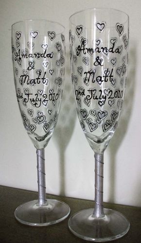 Bride and Groom Champagne Flutes