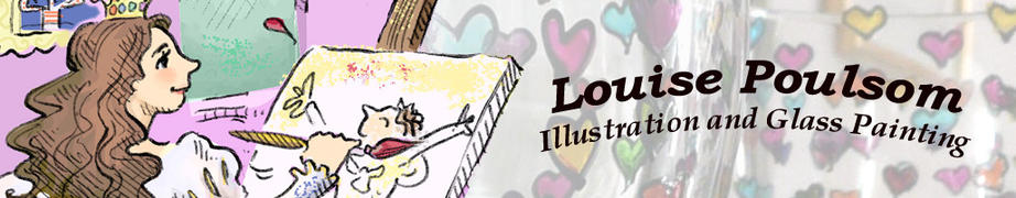 Louise Poulsom Illustration and Hand Painted Glass